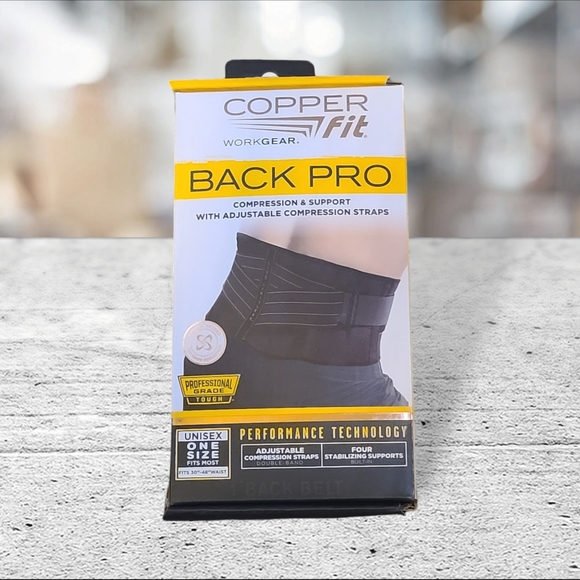 NEW Copper Fit Work Gear Back Support Belt Pro Compression Support - Picture 1 of 3